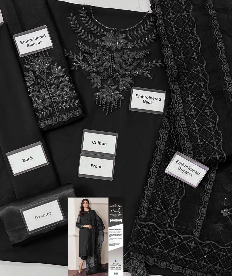 Baroque Suit New Collection with Black Colour