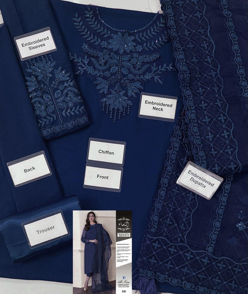 Baroque Suit New Collection with Blue Colour