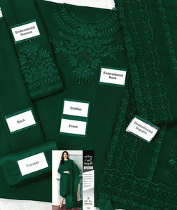 Baroque Suit New Collection with Green Colour