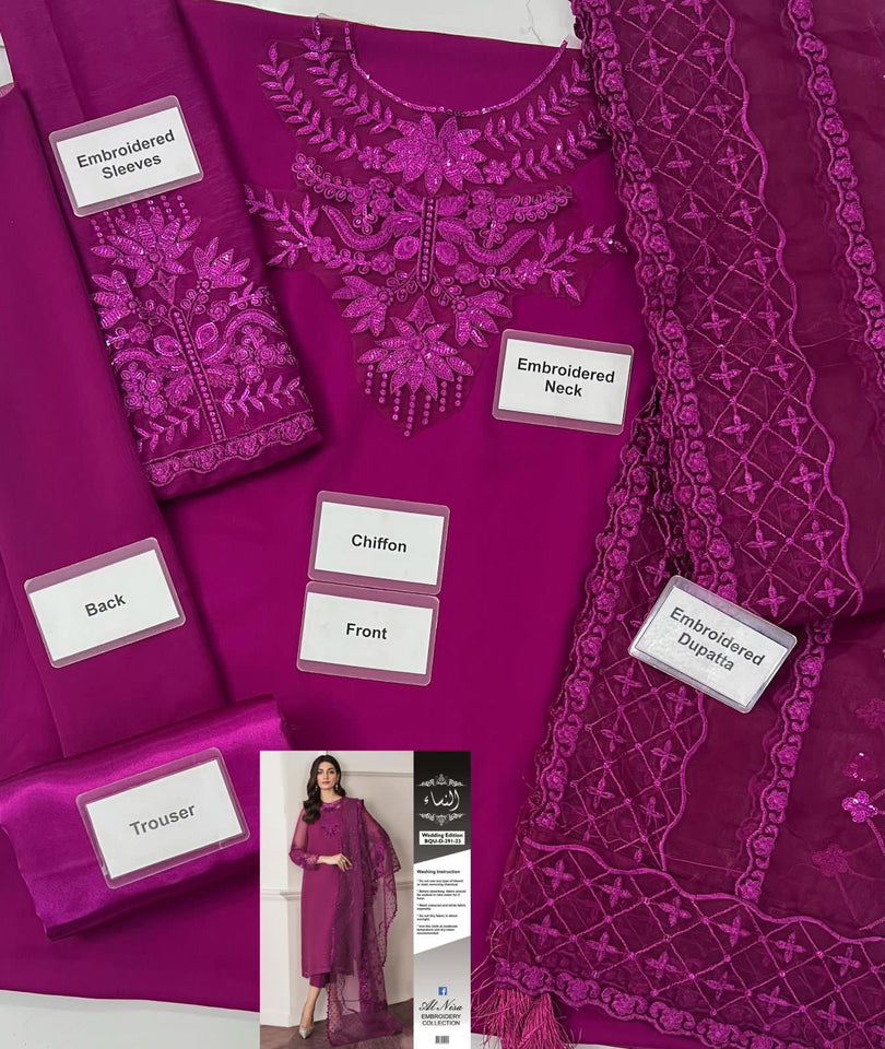 Baroque Suit New Collection with Pink Colour