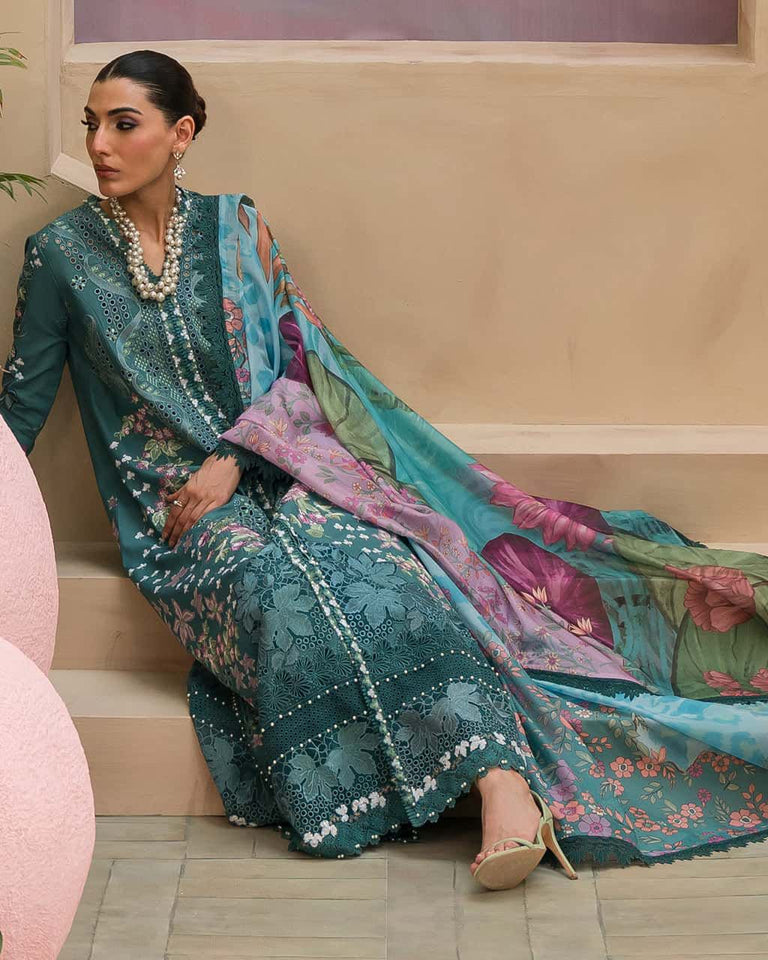 Brand Afrozeh Available in Lawn Fabric 3pc!!