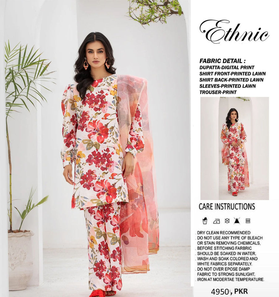 Brand Ethnic Available In Lawn Fabric