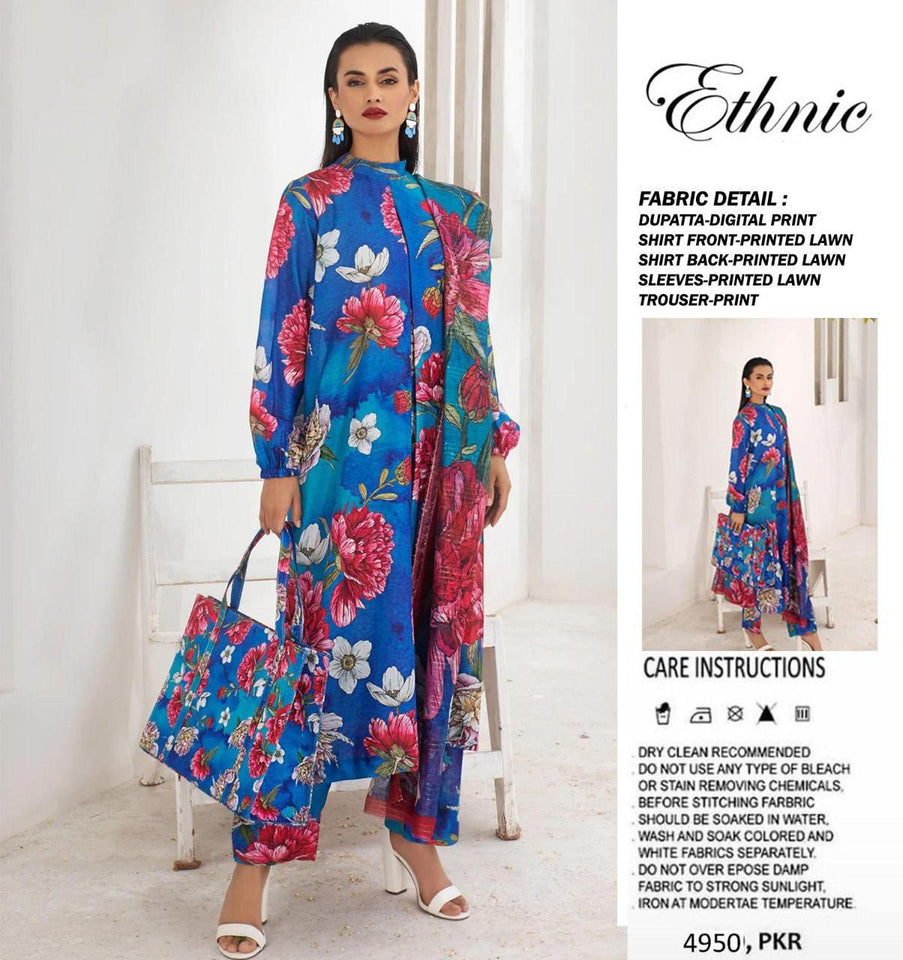 Brand Ethnic Available In Lawn Fabric