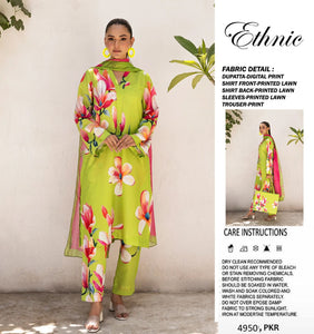 Brand Ethnic Available In Lawn Fabric