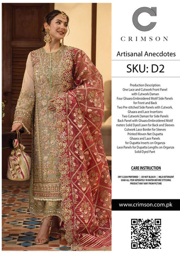 Crimson Embroidered Organza Suit 