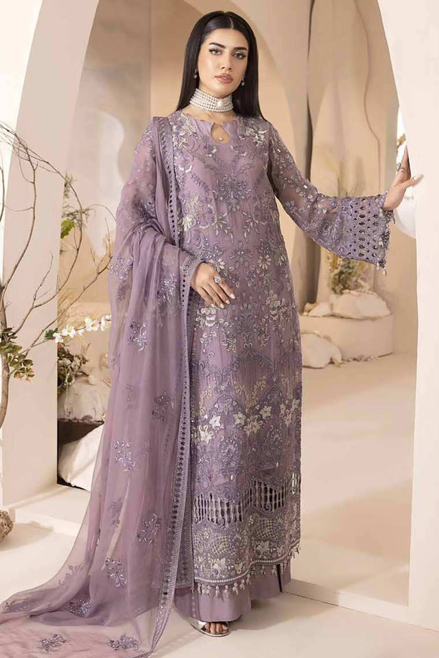 Lavish Embroidered Chiffon Suit