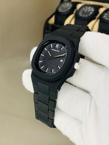Matte Black Luxury Men's Wristwatch 