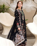 Qalamkar Shoya Lawn Volume Sahil Collection 2025 with black dress