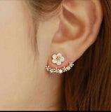 Daisy Back Hanging Stud Earrings | Flower Earrings Fresh Earrings Girls Earrings Jewelry For Women