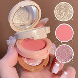3 In 1 Matte Highlighter Blush Palette Pearly Blusher Shimmer Brighten Silkworm Eyeshadow Face Contour Powder Makeup Palette