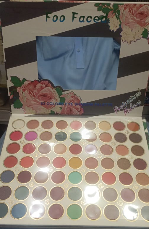 Foo Face 63-color Eyeshadow Palette – Matte, Shimmer & Glitter Shades For All Looks