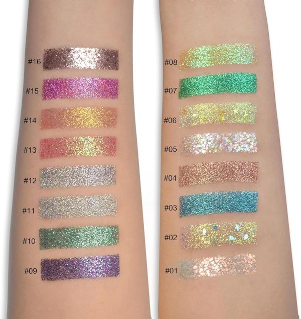  9 In 1 Kit For Eye Makeup Shimmer Highlighter Eye Shadow, Rainbow Eyeshadow Pallets
