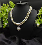 elegant-double-strand-pearl-necklace-with-heart-Shape