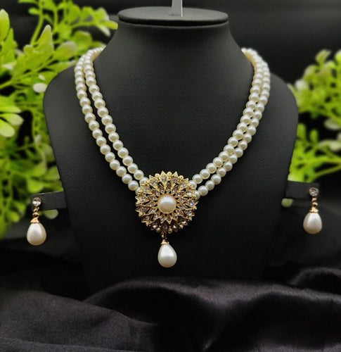 imported-radiant-double-layered-pearl-necklace-with-golden-sunburst-pendant-girls-women-fashion