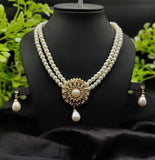 imported-radiant-double-layered-pearl-necklace-with-golden-sunburst-pendant-girls-women-fashion