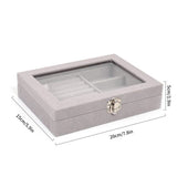 Mistico Velvet Carrying Case With Glass Cover Jewelry Ring Display Box Tray Holder Storage Box Organizer Earrings Bracelet Showcase