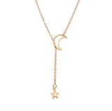 simple-and-elegant-moon-star-pendant-necklace with gold colour